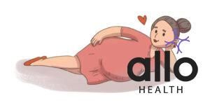 Pregnant woman in a playful mood. Romance during pregnancy