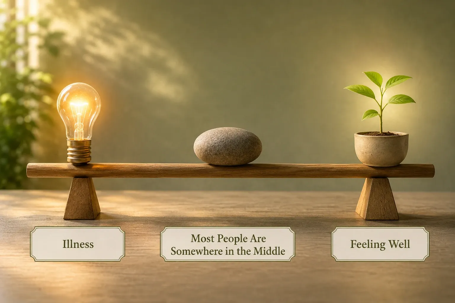 the illness-wellness continuum of therapy.