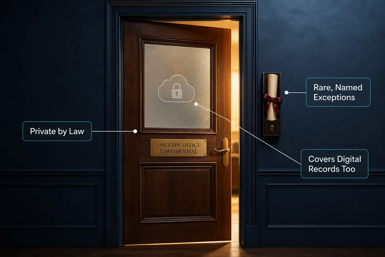 Locked door representing therapy confidentiality under Indian law