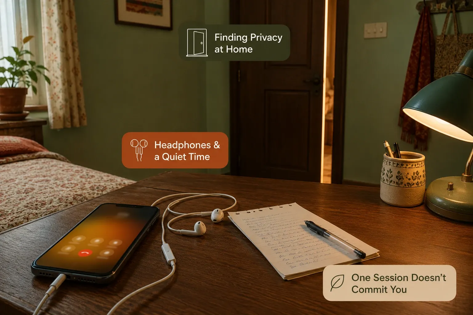 Private corner at home representing therapy access challenges in India