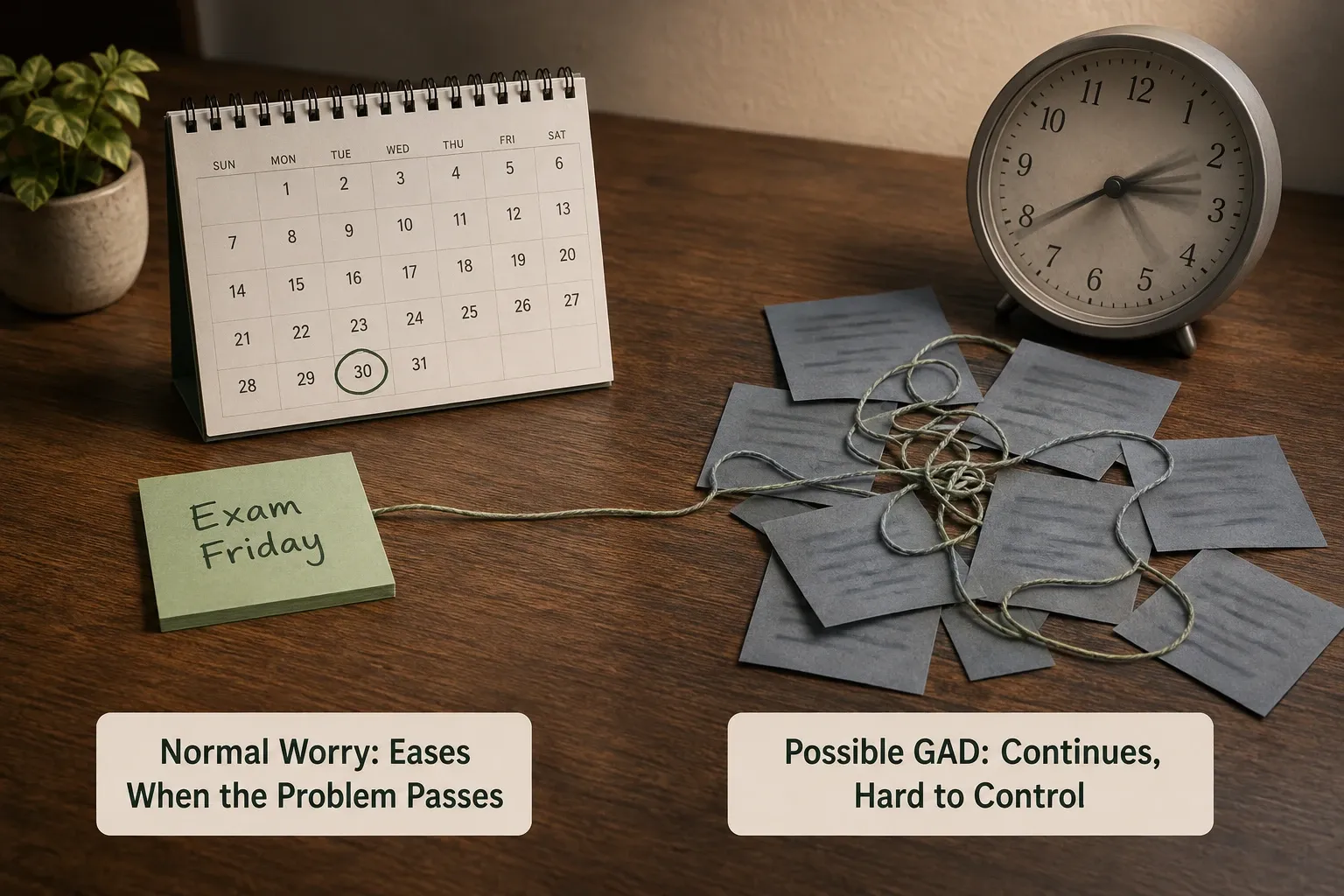 Comparison of normal worry and generalized anxiety disorder