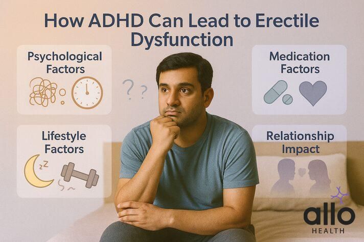 how ADHA and erectile dysfunction are connected with highlights on medical factors, relationship,psychological and lifestyle factor
