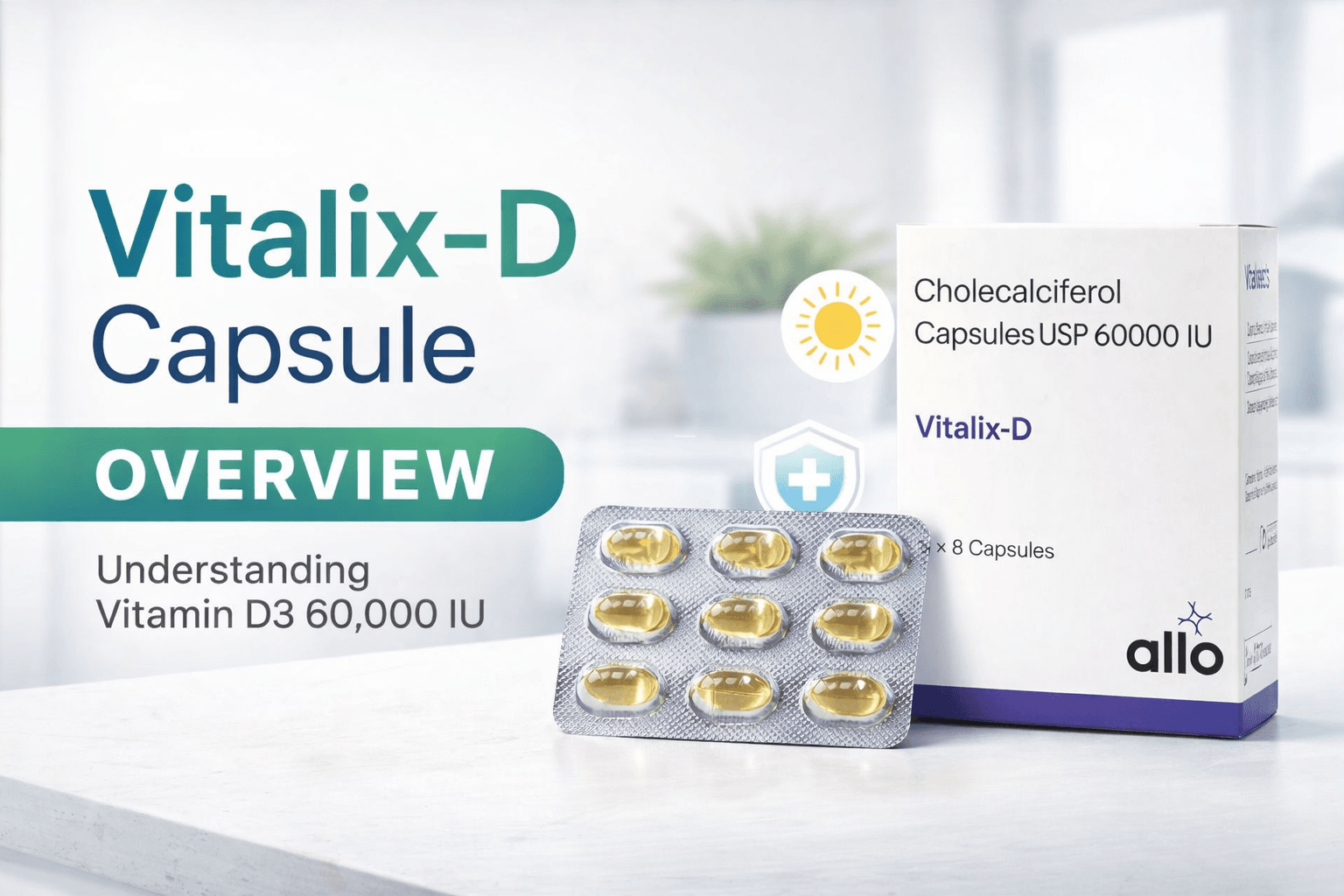 Vitalix-D Capsule: Vitamin D3 60,000 IU Uses & Info