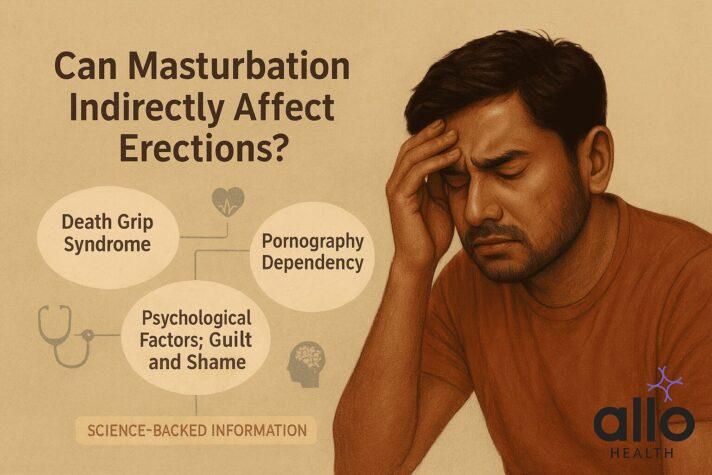 Does masturbation cause erectile dysfunction indirectly through stress, porn dependency, or anxiety