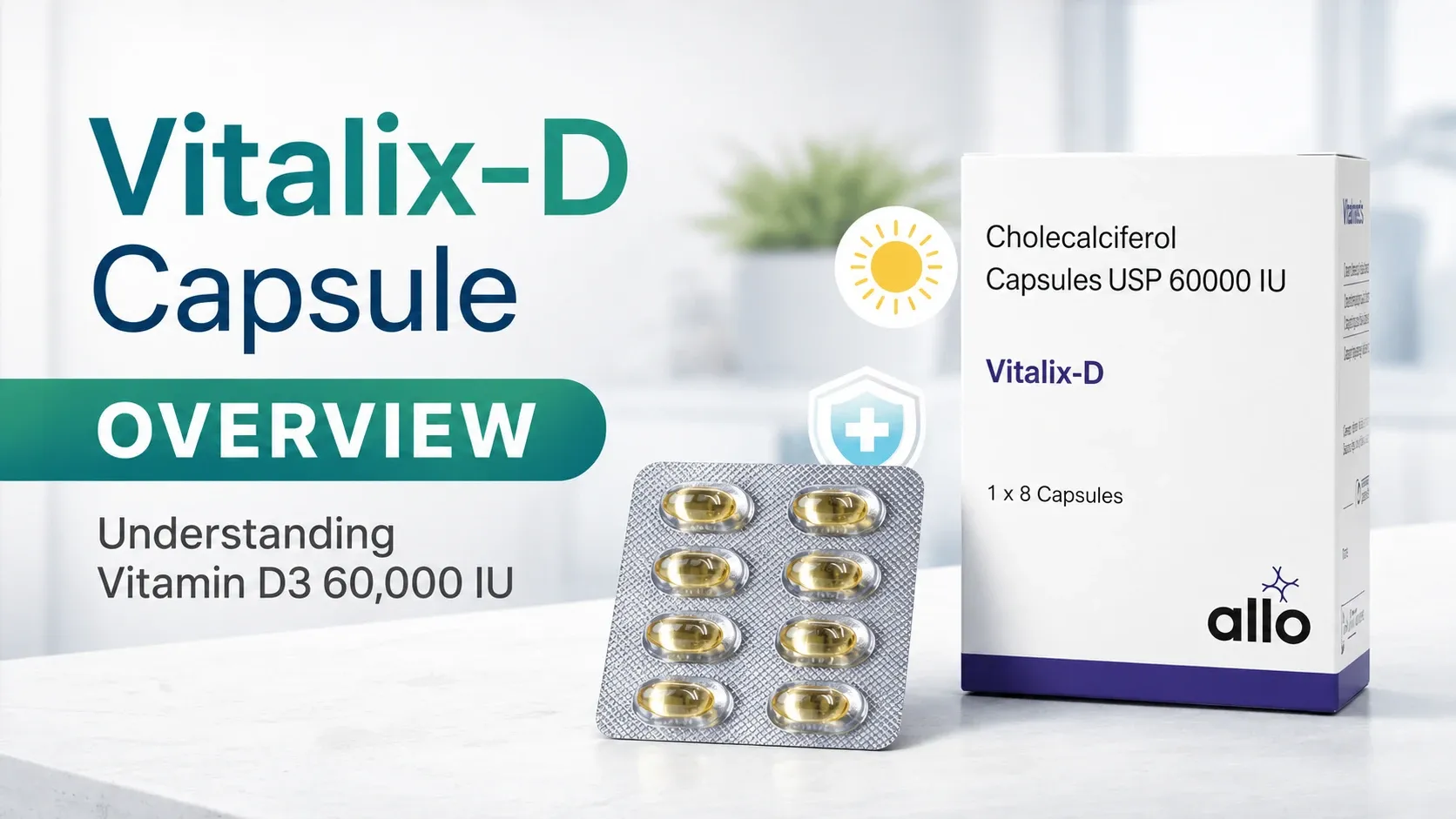 Vitalix-D Capsule: Vitamin D3 60,000 IU Uses & Info