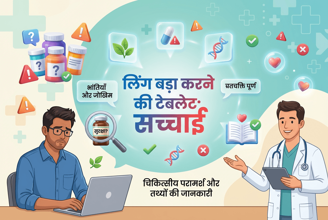 लिंग बड़ा करने की टैबलेट: सच्चाई, असर और सेहत से जुड़े खतरे