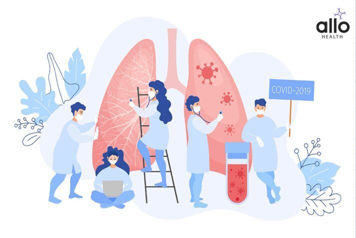 Doctors and nurses treat lungs affected by coronavirus. Vector template in flat style for web page. Banner on the covid-19 pandemic. The treatment of pneumonia, What Are The Symptoms And Complications Of HIV?