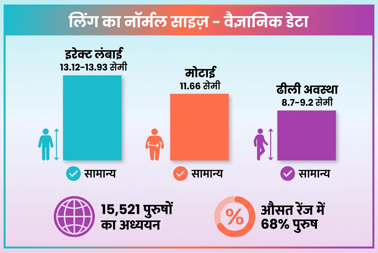 ling ka normal size scientific data erect length girth flaccid infographic