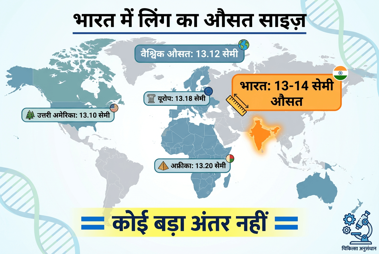 bharat me ling ka ausat size batata infographic