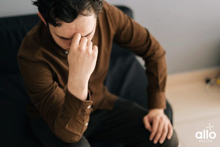 unhappy man due to Loss of Erection During Sex Erectile Dysfunction After Frequent Masturbation