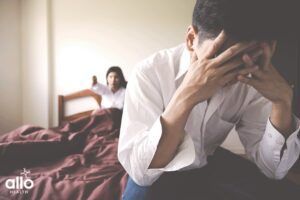 unhappy couple facing issues due to Premature Ejaculation