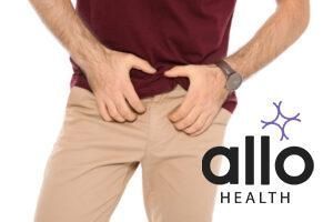 Annoying itch, man scratching due to fungal infection