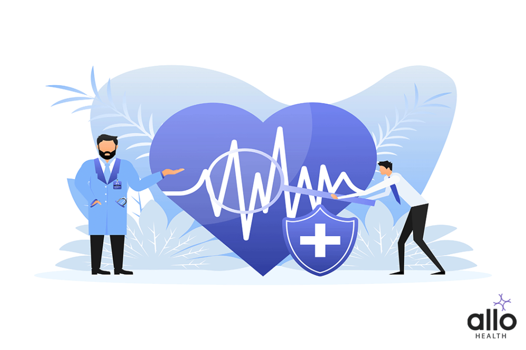 illustration of a doctor Diagnosing a Heart Disease